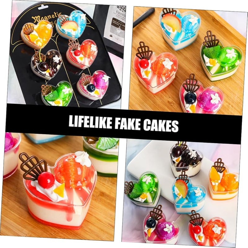 2 Pcs Heart Shaped Cake Mold Realistic Fake Food For Photography Props - Image 3